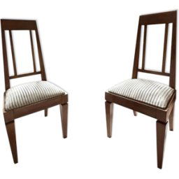 Paire de chaise art déco en bois 1950 bois 45x44x107