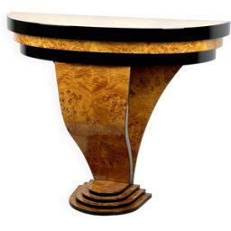 Console Art Déco en placage de bouleau bois 110x40x90