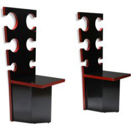 Chaises sculpturales Mario Sabot par Max Papiri 1970 noir 113x46x95