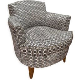 Fauteuil club art déco, circa 1940 noir 72x71x73