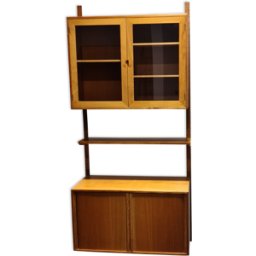 Unité murale en teck vintage par Rud Thygesen et Johnny Sørensen pour HG Furniture Denmark marron 90x40x200