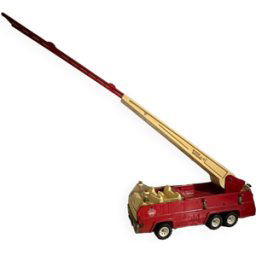 Camion de pompier tonka grand format, jouet ancien rouge 64x14x20