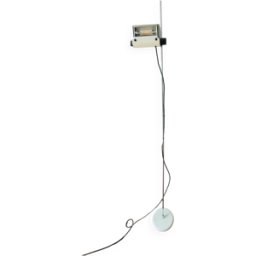 Lampadaire Oluce 626/L Joe Colombo Design. Design italien vintage. Lampe White Oluce par Joe Colombo blanc 31x24x203