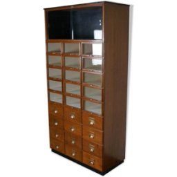 Vintage oak haberdashery shop furniture, Netherlands, 1930s bois 103x48x201