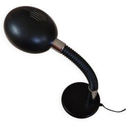 Lampe de bureau articulée gamma lux italie noir et chrome 1970 noir 40x18x56