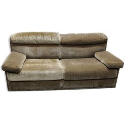 Canapé biplace vintage par Edgar Reutter pour Kill International modèle Delta beige 181x90x77