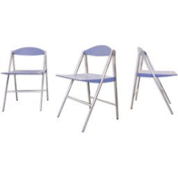 Chaise pliante "Donald" par Studio Cerri et Associati pour Poltrona Frau bleu 45x48x76
