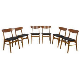 Chaises de Salle à Manger Mid-Century Modèle 210 de Farstrup Møbler, 1960s, Set de 6 marron 47x47x78