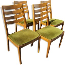 Série de 4 chaises Nathan Furniture vers 1960 multicolore 48x43x92