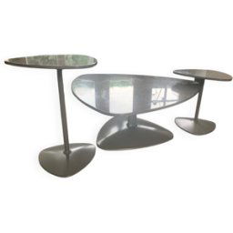 Table basse salon calligaris gris 89x2x35