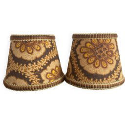 Abats jours à clipser vintage pour lampes de chevet multicolore 15x15x12