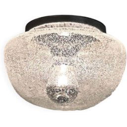 Lampe de plafond en verre à bulles transparentes par peill & putzler, années 1970 transparent 22x22x16