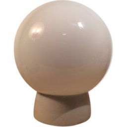 Lampe globe céramique et opaline applique ou plafonnier blanc 23x23x30
