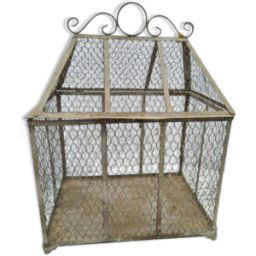 Cage à oiseaux en fer noir 44x33x55