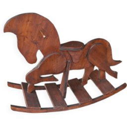 Cheval à bascule vintage en bois bois 107x45x84