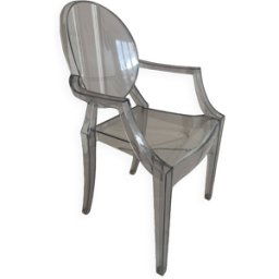 lot de 2 x fauteuils Louis Ghost Philippe Starck (Kartell) transparent 54x55x93