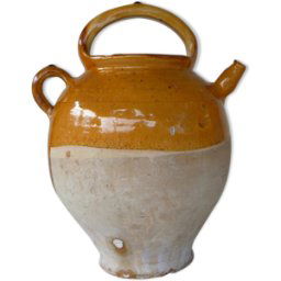 Poterie ancienne, cruche à eau jaune 27x0x33
