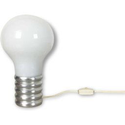Original 60s glass Mushroon desk light by HONSEL, Germany midcentury modern lampe de table blanc 17x17x30