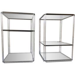 Paire de coins de canapé de max sauze années 60 argent 31x31x47