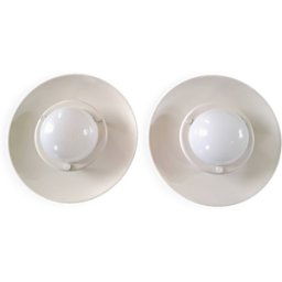 Paire de plafonniers B. Gantzel pour Ikea blanc 28x28x16