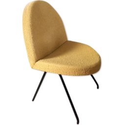 Chauffeuse n° 771 modèle "langue" de Joseph André Motte pour Steiner 1954 jaune 590x50x80