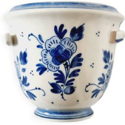 Petite jardinière en porcelaine de Delft hollandaise peinte à la main multicolore 10x0x11