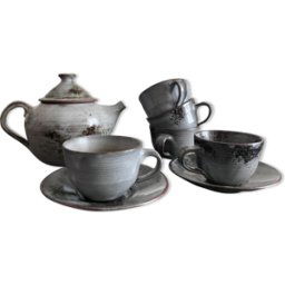 ART Service à thé Chantal et Thierry Robert, 8 pièces gris 20x14x16