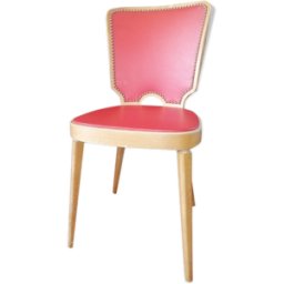 Chaise vintage bistrot de Max Bill / Baumann rouge 38x42x80