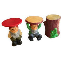 Lot de trois tabourets Gnomes, Kartell, Starck multicolore 90x90x120