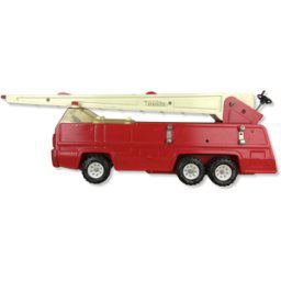 Camion de pompier tonka grand format, jouet ancien rouge 64x14x20