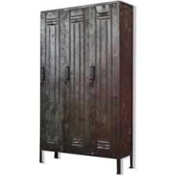 Armoire d'usine industrielle vintage en métal, années 1950 gris 110x35x186