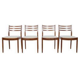 Chaises de Salle à Manger Mid-Century en Teck par Victor Wilkins pour G-Plan, 1960s, Set de 4 blanc 49x44x84