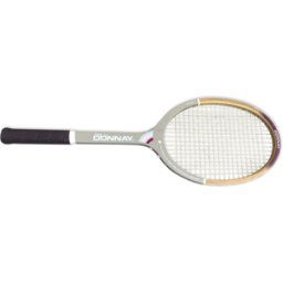 Raquette de tennis ancienne donnay lady ace en bois et cuir marron 69x23x4