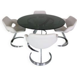 Ensemble de marque Euro International Steel Furniture à Drongen Belgique blanc 120x120x71