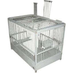Cage à oiseaux blanche ancienne blanc 22x34x27
