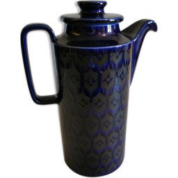 Cafetière haute style art déco bleu nuit bleu 11x11x25