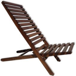 Chaise longue en teck à lattes pliable bois 50x50x107