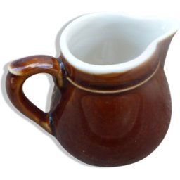 ART Pot à lait céramique marron blanc style bistrot marron 24x0x9