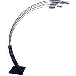 Lampadaire Vintage Arc Beltrami & Gencarelli Ricerca New Design Métal Chromé 1970 argent 30x160x205