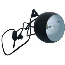 Lampe à poser/ applique spot noir avec interrupteur vintage noir 16x16x16