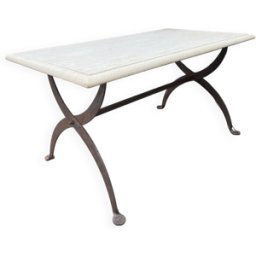 Table à manger intérieur ou extérieur beige 155x85x75