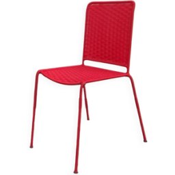 Chaise filée (intérieur - extérieur) : salle à manger, bistrot, bureau, jardin rouge 38x41x90