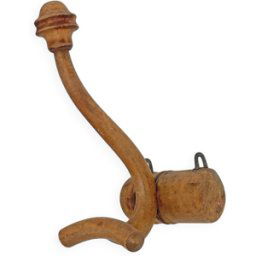 Patère en bois courbé vintage 50's marron 14x10x27