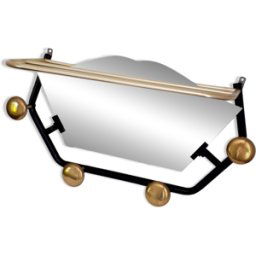 Porte manteau mural 50's dore 57x22x29
