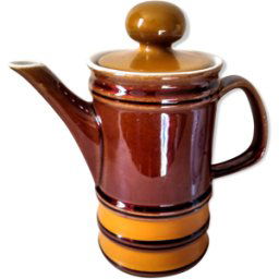 ART Ancienne cafetière orange et marron des années 1970 orange 10x20x21