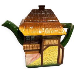 ART Vintage-Charmante théière-Forme maison-West Germany multicolore 25x15x19