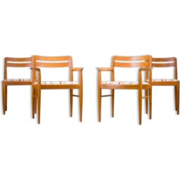 Chaises de salle à manger en teck danois du milieu du siècle par HW Klein pour Bramin, années 1970, Ensemble de 4 bois 59x55x78