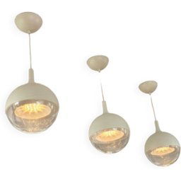 Trio de suspensions IKEA Väster par K. Hagberg et M. Hagberg blanc 30x30x73