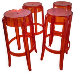 Tabouret Kartell orange 46x29x75