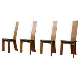 4 chaises « Iris » par Bob Van den Berghe pour Tranekaer Furniture Denmark bois 52x50x112